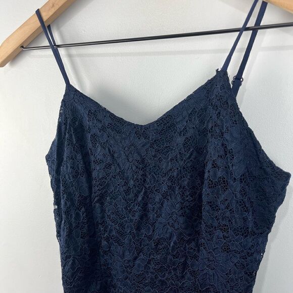 Fraiche by J Navy Lace Overlay Bodycon Dress S NWT - Picture 2 of 6